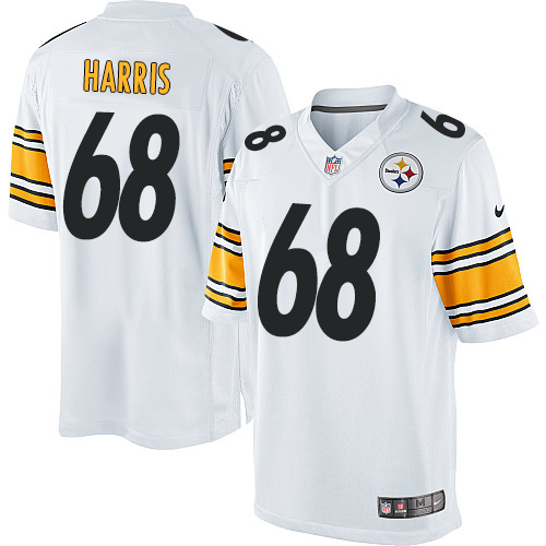 Men's Limited Ryan Harris Nike Jersey White Road - #68 NFL Pittsburgh Steelers